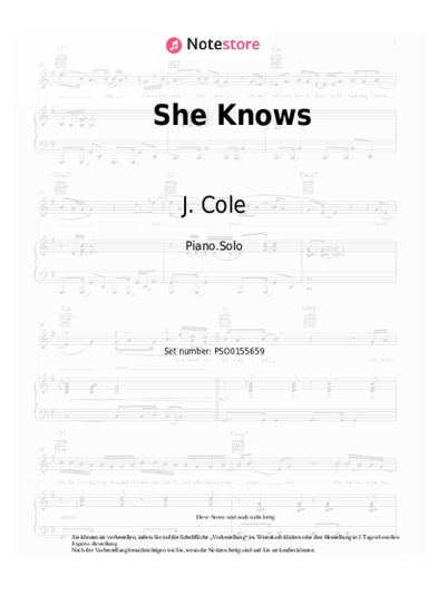 Noten, Akkorde J. Cole, Amber Coffman, Cults - She Knows