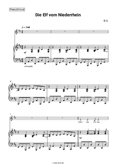 Noten, Akkorde B.O. - Die Elf vom Niederrhein