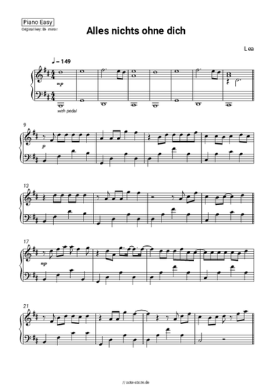 Noten, Akkorde LEA - Alles nichts ohne dich