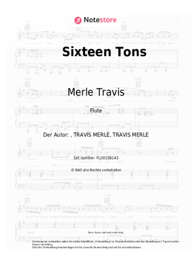 Noten, Akkorde Merle Travis - Sixteen Tons