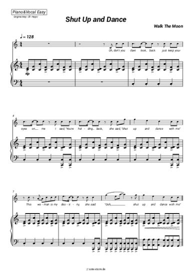 Noten, Akkorde WALK THE MOON - Shut Up And Dance