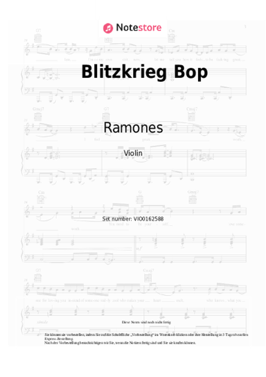 Noten, Akkorde Ramones - Blitzkrieg Bop