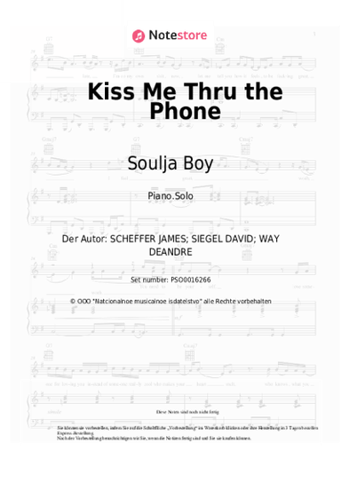 Noten, Akkorde Soulja Boy, Sammie - Kiss Me Thru the Phone