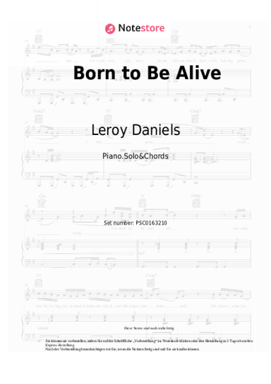 Noten, Akkorde Leroy Daniels, DJ Tom - Born to Be Alive