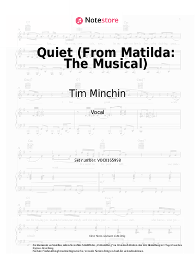 Noten, Akkorde Tim Minchin - Quiet (From Matilda: The Musical)