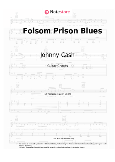 Noten, Akkorde Johnny Cash - Folsom Prison Blues