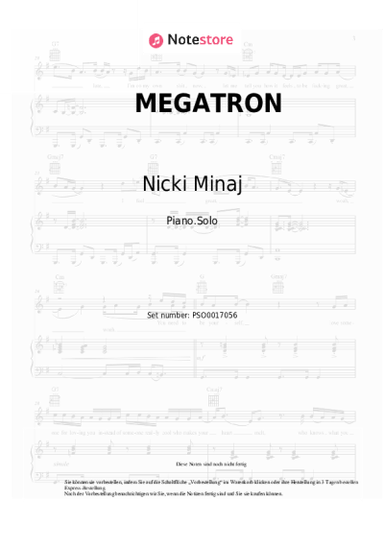 Noten, Akkorde Nicki Minaj - MEGATRON