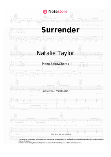 Noten, Akkorde Natalie Taylor - Surrender