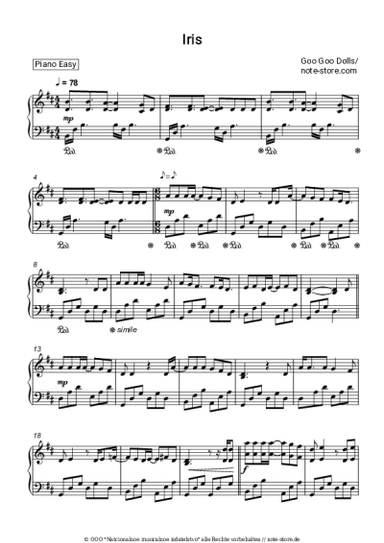 Noten, Akkorde The Goo Goo Dolls - Iris