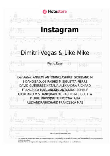 Noten, Akkorde Dimitri Vegas & Like Mike, David Guetta, Daddy Yankee, Afro Bros, Natti Natasha - Instagram