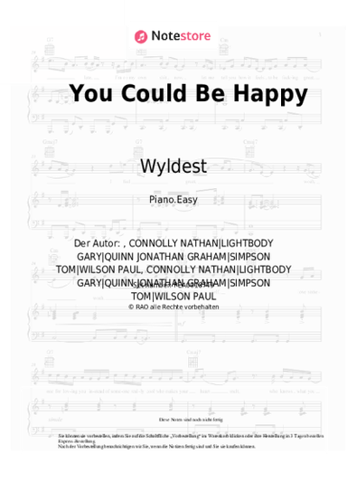 Noten, Akkorde Wyldest - You Could Be Happy