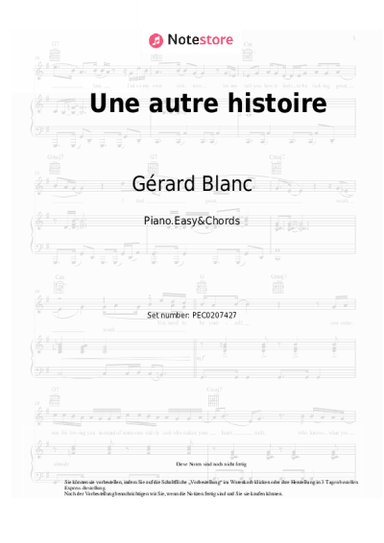 Noten, Akkorde Gérard Blanc - Une autre histoire