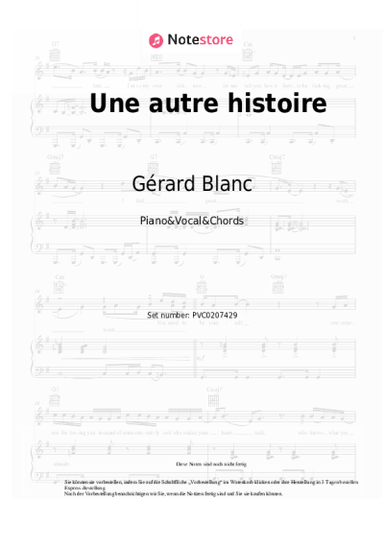 Noten, Akkorde Gérard Blanc - Une autre histoire