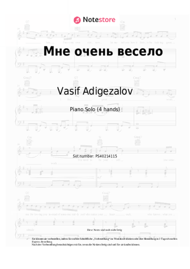 Noten, Akkorde Vasif Adigezalov - Мне очень весело