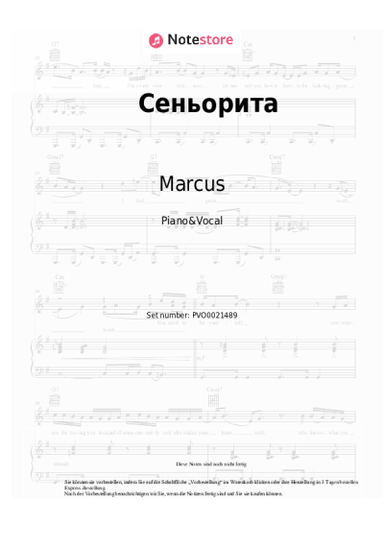 Noten, Akkorde Marcus - Сеньорита