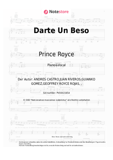 Noten, Akkorde Prince Royce - Darte Un Beso