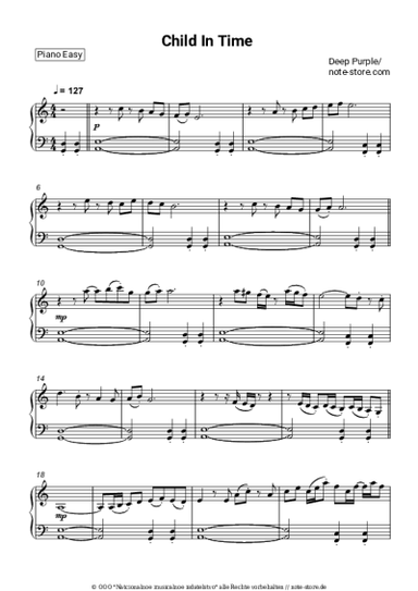 Noten, Akkorde Deep Purple - Child In Time