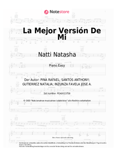 Noten, Akkorde Natti Natasha, Romeo Santos - La Mejor Versión De Mi