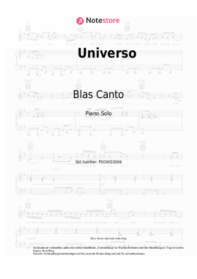 Noten, Akkorde Blas Canto - Universo