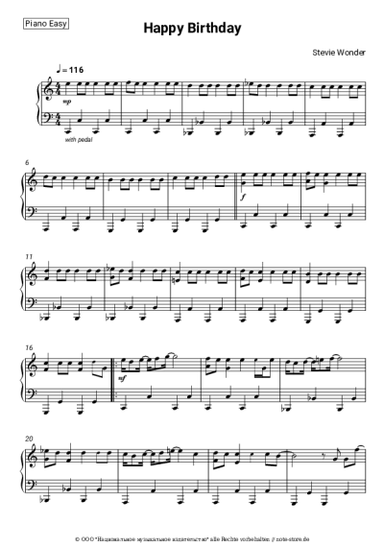 Noten, Akkorde Stevie Wonder - Happy Birthday