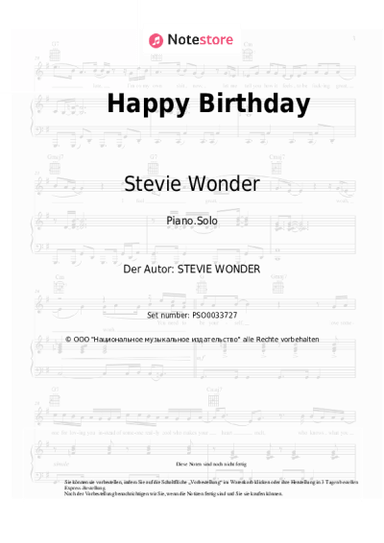 Noten, Akkorde Stevie Wonder - Happy Birthday