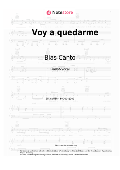 Noten, Akkorde Blas Canto - Voy a quedarme