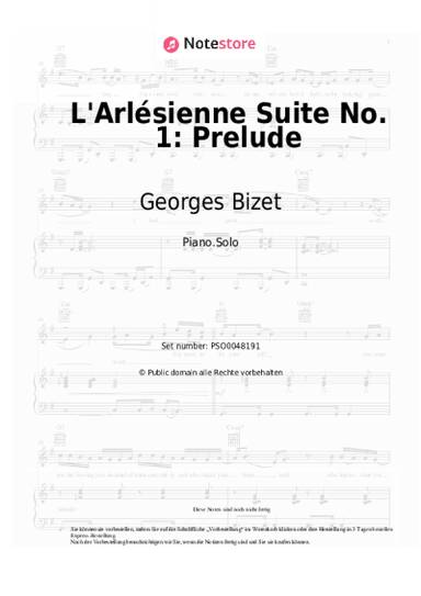 Noten, Akkorde Georges Bizet - L'Arlésienne Suite No. 1: Prelude