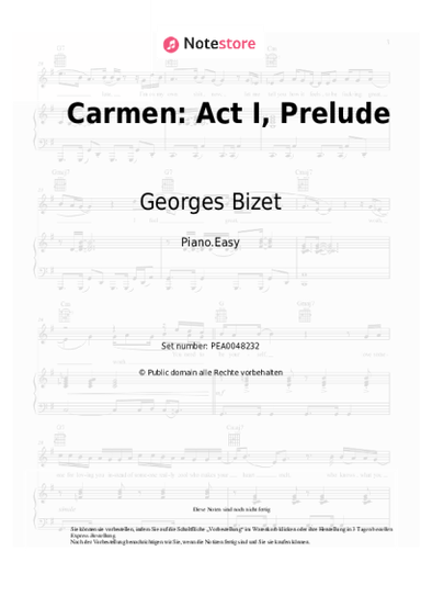 Noten, Akkorde Georges Bizet - Carmen: Act I, Prelude