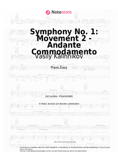 undefined Vasily Kalinnikov - Symphony No. 1: Movement 2 - Andante Commodamento