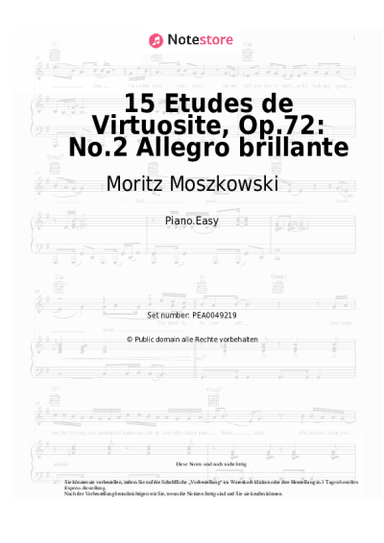 undefined Moritz Moszkowski - 15 Etudes de Virtuosite, Op.72: No.2 Allegro brillante