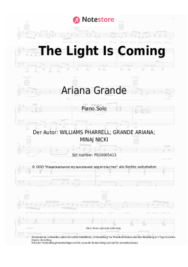 Noten, Akkorde Ariana Grande, Nicki Minaj - The Light Is Coming