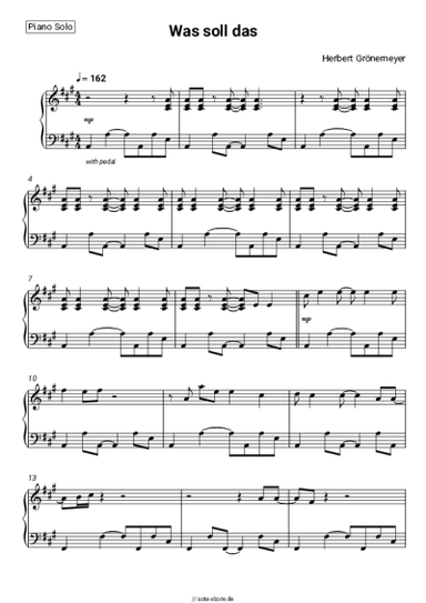 Noten, Akkorde Herbert Grönemeyer - Was soll das