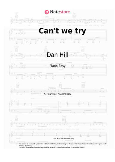 Noten, Akkorde Dan Hill, Vonda Shepard - Can't we try