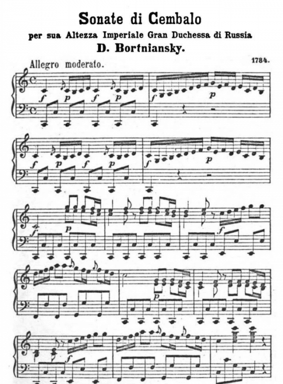 Noten Dmitry Bortniansky - Sonata in C Major - Klavier.Solo