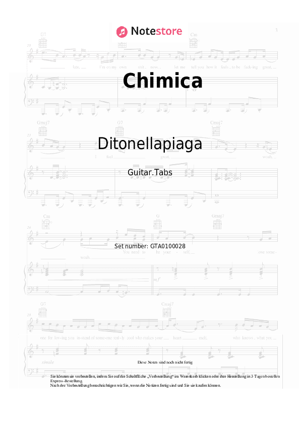 Tabs Ditonellapiaga, Rettore - Chimica - Gitarre.Tabs