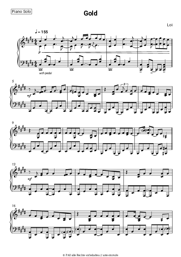 Noten Loi - Gold - Klavier.Solo