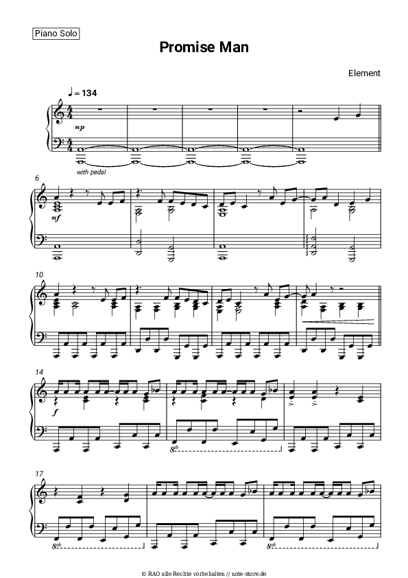 Noten Basic Element - Promise Man - Klavier.Solo