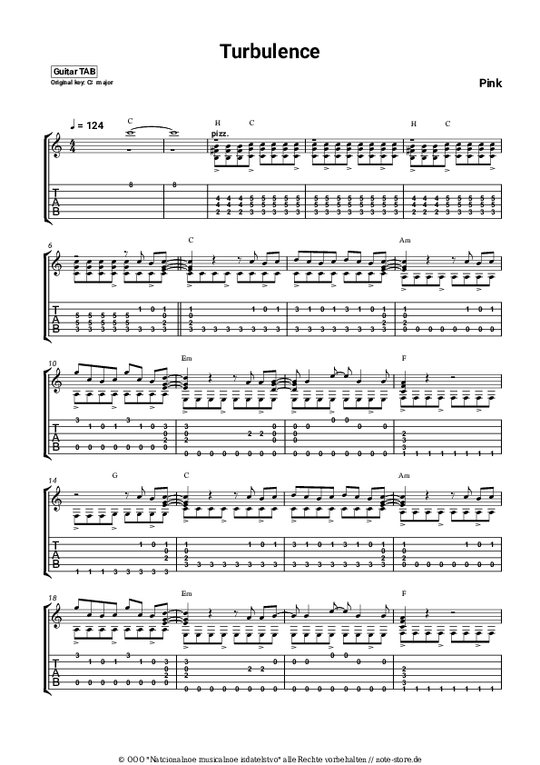 Tabs Pink - Turbulence - Gitarre.Tabs