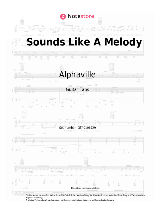 Tabs Alphaville - Sounds Like A Melody - Gitarre.Tabs