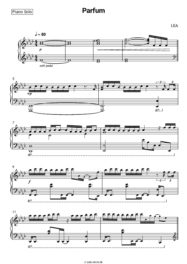Noten LEA - Parfum - Klavier.Solo