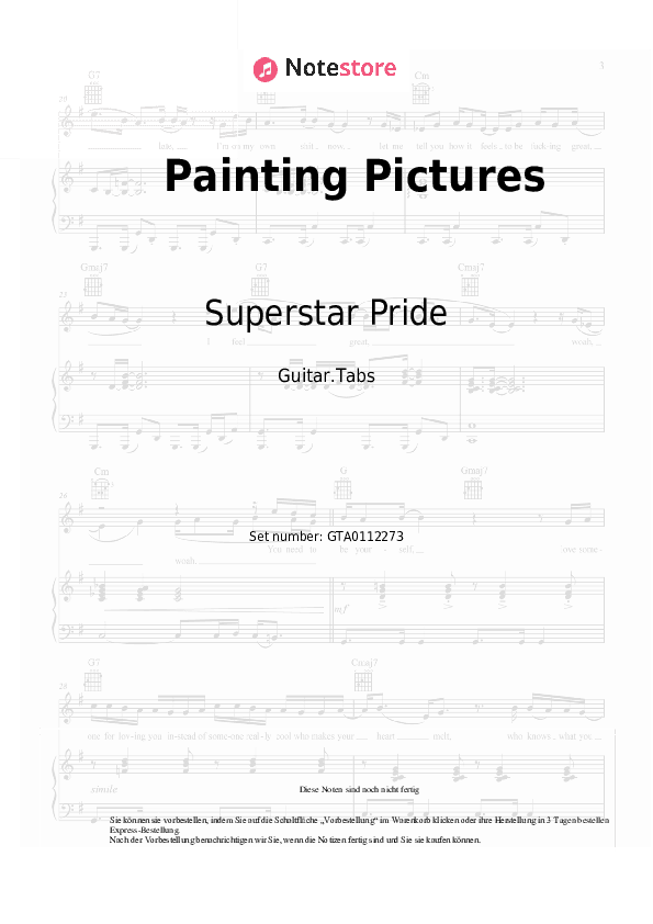 Tabs Superstar Pride - Painting Pictures - Gitarre.Tabs