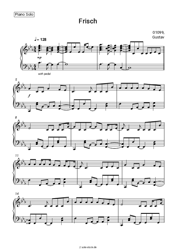 Noten 01099, Gustav - Frisch - Klavier.Solo