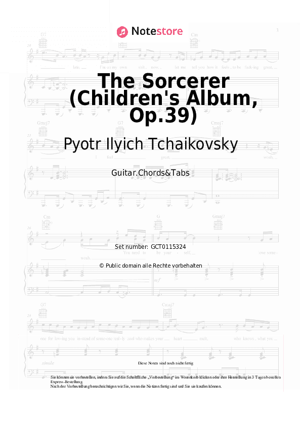 Akkorde Pyotr Ilyich Tchaikovsky - The Sorcerer (Children's Album, Op.39) - Gitarren.Akkorde&Tabas