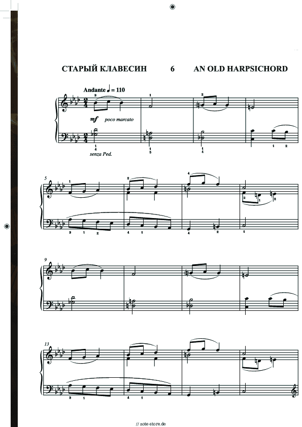 Noten Igor Nikolayev, Ekaterina Mechetina - Старый клавесин - Klavier.Solo