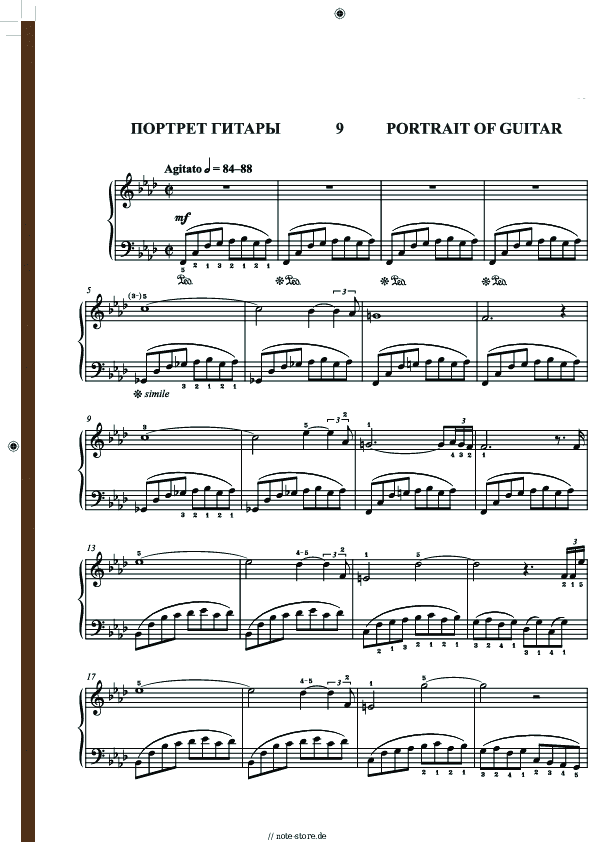 Noten - Портрет гитары - Klavier.Solo