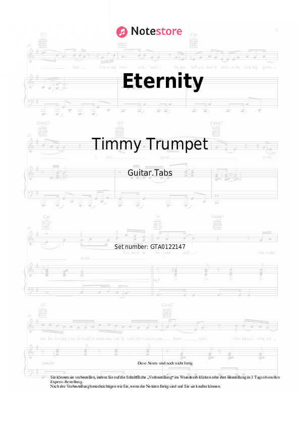 Tabs Timmy Trumpet, KSHMR, Bassjackers - Eternity - Gitarre.Tabs