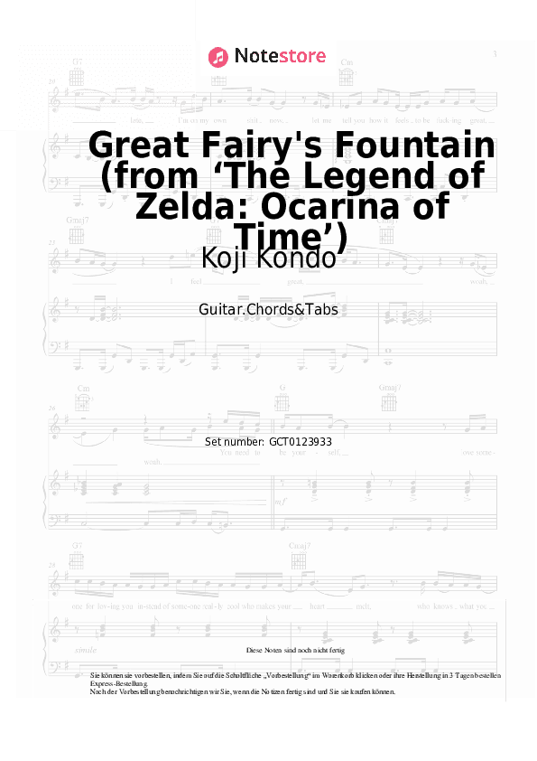 Akkorde Koji Kondo - Great Fairy's Fountain (from ‘The Legend of Zelda: Ocarina of Time’) - Gitarren.Akkorde&Tabas