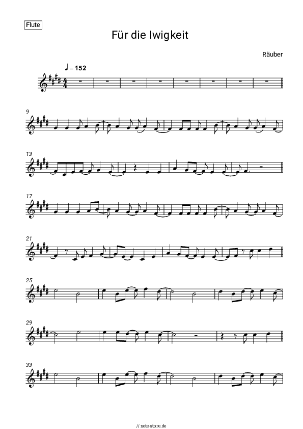 Noten Räuber - Für die Iwigkeit - Flöte