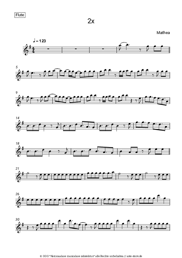 Noten Mathea - 2x - Flöte