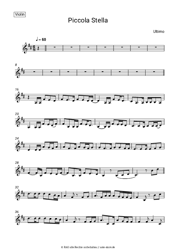 Noten Ultimo - Piccola stella - Violine